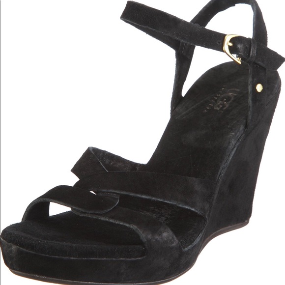 ugg black wedges